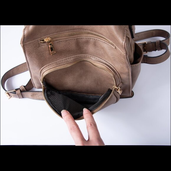 Urban Expressions Miles Taupe Backpack EUC - Picture 3 of 5